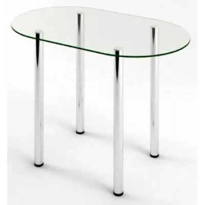 Glass dining table D-08-0 with tempered glass and chrome legs